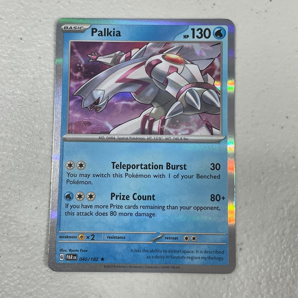 2023 Pokemon PALKIA 40/182 Paradox Rift Rare Holo Card | eBay