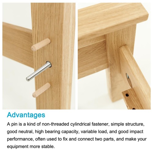 50Pcs Dowel Pin 3mmx30mm 304 Stainless Steel Shelf Support Pegs Pin - Picture 4 of 5