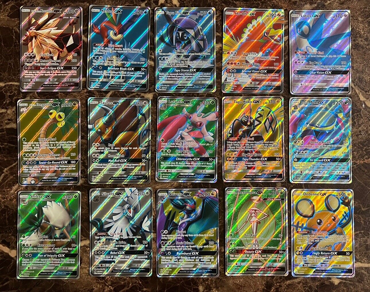 Sun & Moon Pokemon TCG GX Full Art NM Lot (15) Ultra Rare Holo Foil Cards SM