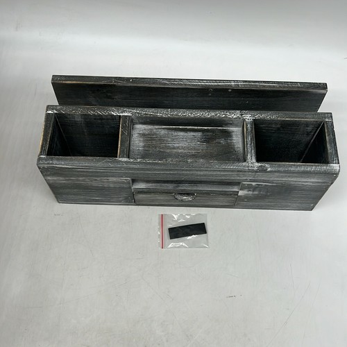 My Gift Rustic Gray Wood 6 Compartment Office Supplies Organizer Letter Holders - Picture 2 of 5