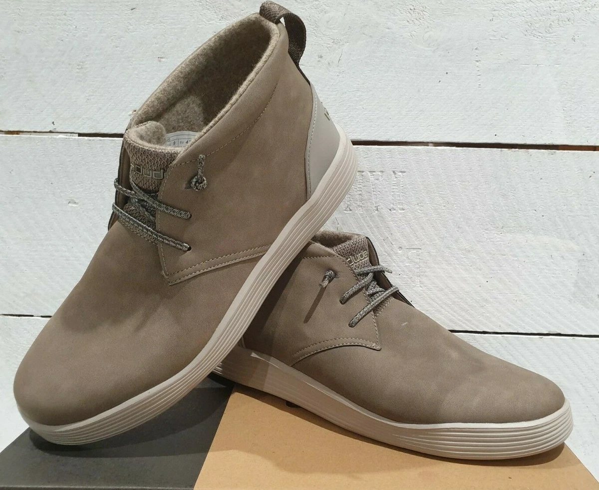 Mens Hey Dude Jo Recycled Leather Water Resistant Easy on Lace Slip On Boots