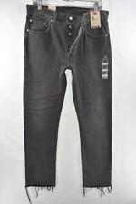 New Levi's 501 Original High Rise Straight Raw Frayed Hem Jeans Women Size 30x30