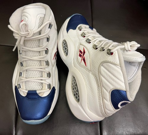 reebok question mid navy blue