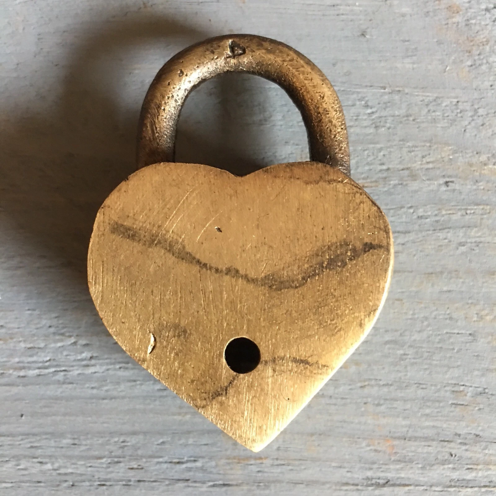 Ornate Heart Lock, Solid Brass With Antique Finish And Two Keys, 2” X 1.25” - product detail image 5