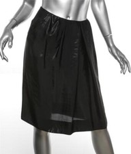 MARNI Womens Black Silky Pleated Side-Zip Front Pocket A-Line Skirt 2/38 NEW