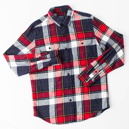 American Eagle Men's Small Plaid Flannel Red & Blue Long Sleeve Shirt
