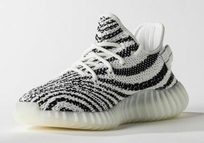 Adidas Yeezy Boost 350 V2 Zebra Mens Size 10 White Black Red Kanye