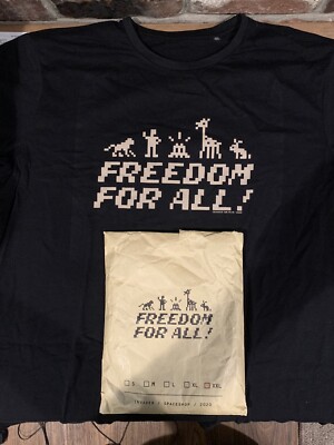 T-shirt Invader X Peta FREEDOM FOR ALL – Taille M – Très Rare – Neuf Avec étiquette