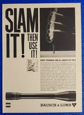1964 BAUSCH & LOMB HUNTING RIFLE SCOPE FIREARMS PRINT AD "SLAM IT THEN USE IT"