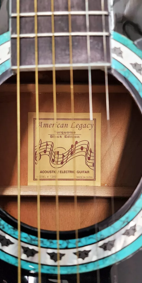Esteban American Legacy acoustic electric guitar black turquoise