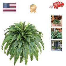 Large Artificial Ferns for Outdoor 48" Fake Boston Fern 60 Fronds Faux Ferns ...