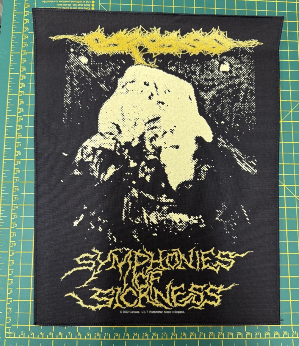 Carcass Symphonies Of Sickness Officially Licensed Printed Back Patch