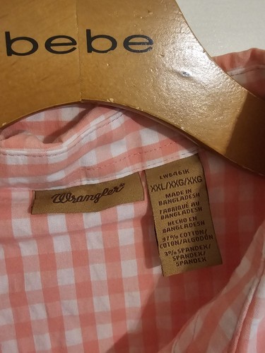 Wrangler Damen Hemd Langarm Pearl Snap Gingham kariert Western Ranch XXL - Bild 3 von 4