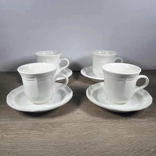 Mikasa French Countryside Coffee/Tea Cup with Saucer Set of 4