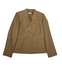 Pendleton Women s Blazer Virgin Wool Brown Three Button Front Blazer Pockets