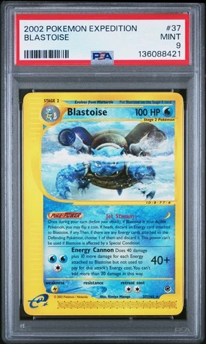 2002 POKEMON EXPEDITION #37 BLASTOISE PSA 9