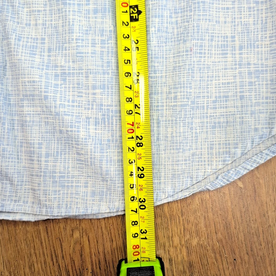 Structure Preppy Shirt Men's Size XL Blue Slim Fit Short Sleeve Button Up Pocket - Image 4 of 4