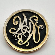 Vintage 80s Watchers Pound Award Pin Brooch Gold Tone Black Enamel Retro Jewelry