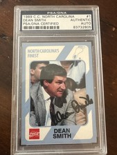 1989 C.C. North Carolina DEAN SMITH #1 PSA/DNA Autograph 