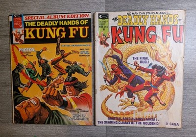 Lot of 2 The Deadly Hands of Kung Fu Shang Chi Iron Fist Mid-Grade & Lower