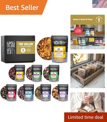 Relaxing Loose Leaf Tea Sampler Set - 8 Flavors for Hot & Iced Enjoyment