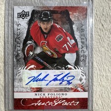 2008-09 UD Artifacts Auto Senators Nick Foligno  