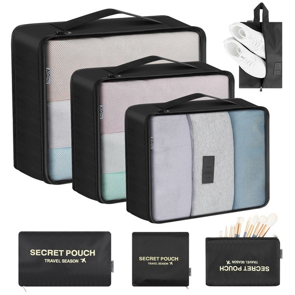 Reise Organizer Set Koffer PackwüRfel Urlaub Kleidung Schuhbeutel 7 Teilig-image