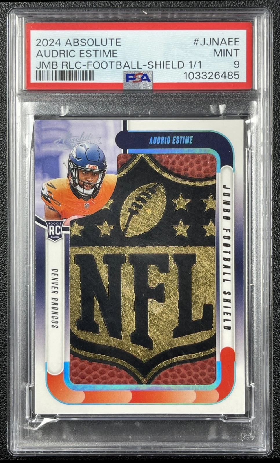 Audric Estime Panini Absolute Jumbo Relic #JJNAEE Jumbo Football-Shield 1/1