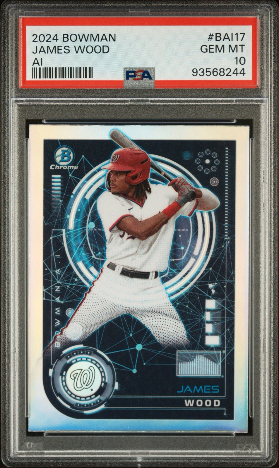 2024 Bowman Chrome AI🔥JAMES WOOD🔥 RC Rookie PSA 10 💎 Gem Mint