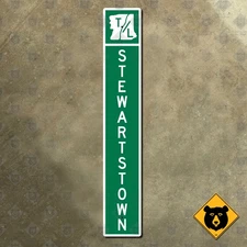 Stewartstown New Hampshire town line city limit highway road sign 2010 8x48