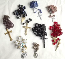 8 Wholesale Rosaries 2 Chaplets St Therese Lisieux Infant of Prague Glass Resin