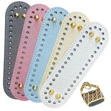 5 PCS Bag Bases for Crochet PU Leather Bag Bottom Oval Bag Bottom 7.28"x2.16"