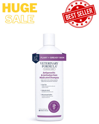MEDICATED DOG SHAMPOO PET ALLERGIES Anti Parasite Itching Skin Mange Dermatitis