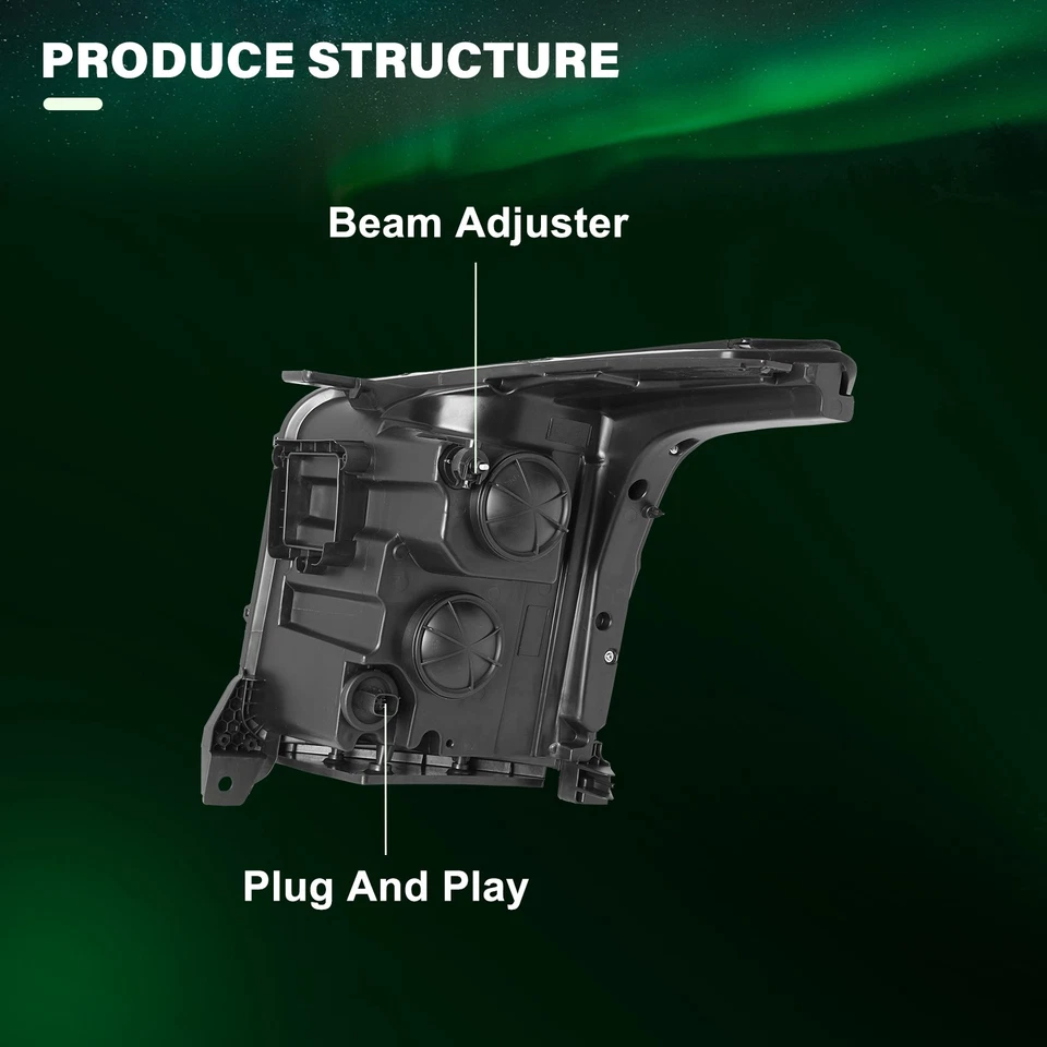 Для 2015-2020 GMC Yukon галогенные w/LED DRL проектор фары лампа слева + справа - Изображение 3 из 4