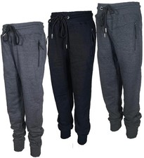 BROOKLYN VERTICAL 3-Pack Boys Fleece Cotton Joggers Sweatpants with Zipper Pocke