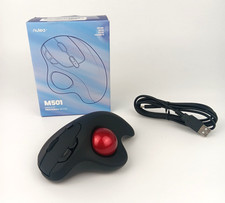 Nulea M501 Wireless Trackball Mouse Easy Thumb Control RED BALL Black Body