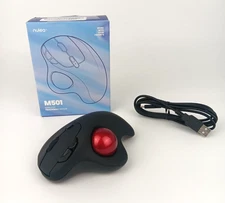 Nulea M501 Wireless Trackball Mouse Easy Thumb Control RED BALL Black Body