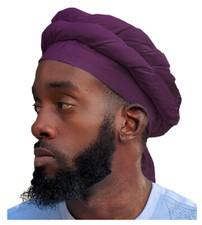 Purple African pre-tied Turban for Men