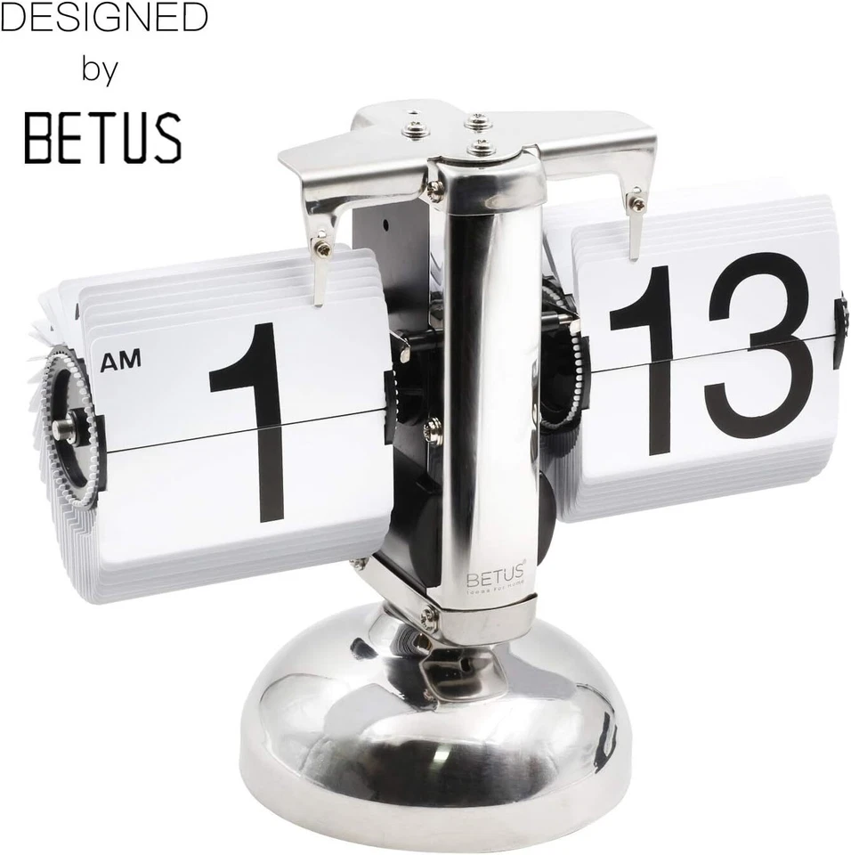 Betus Flip Desk Clock - Mechanical Retro Style -Digital Display Battery Powered - Image 2 of 4