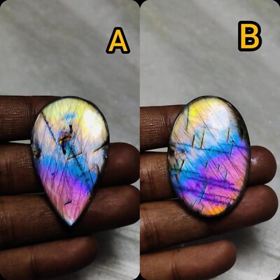 Very Unique Hard To Find Rainbow Flash Labradorite Cabochon Gemstone For Jewelry