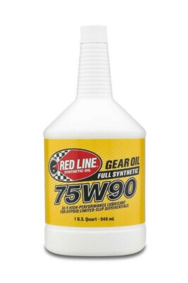 Red Line Fully Synthetic 75W90 GL-5 Gear Oil for Differentials 3 1-Quart Bottles