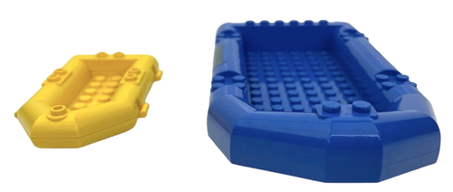 LEGO Lot of 2 Rubber Rafts Boats Zodiaks 30086 Yellow & 62812 "PN 4644" Blue - Picture 4 of 9
