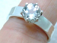 NATURAL WHITE TOPAZ SIZE 7 RING 925 STERLING SILVER USA MADE 4.31 grams