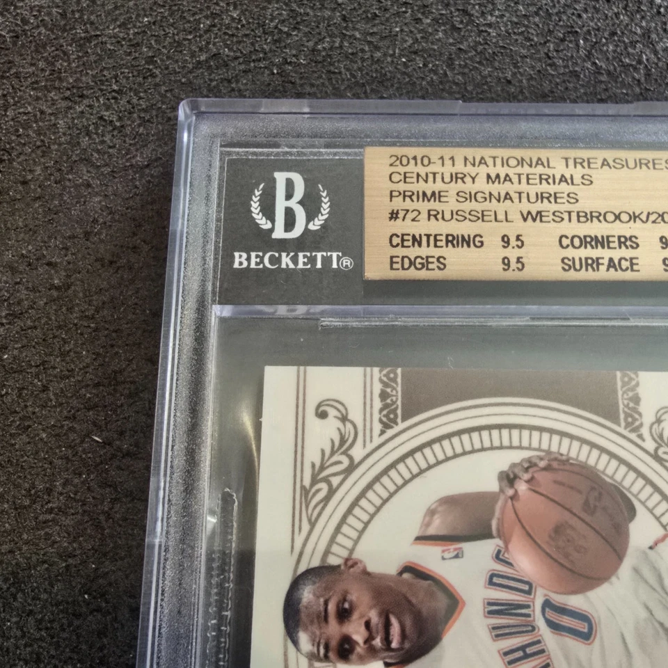 2010 Playoff National Treasures Prime Signatures Russell Westbrook  Auto BGS 9.5 - Image 2 of 4