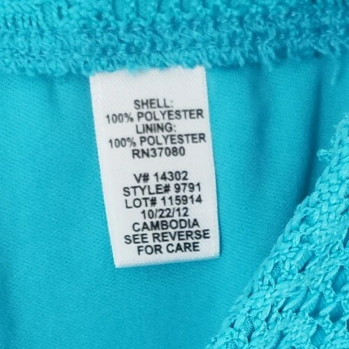 Saia Cato Meninas Crochê Babado Azul-petróleo Meninas Tamanho XL - Imagem 4 de 4