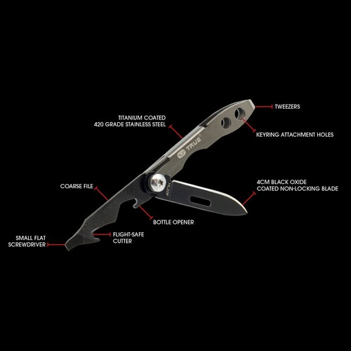 TRUE UTILITY Taschenmesser Tweezer Mini Multi Tool Klappmesser Schlüsselanhänger - Bild 4 von 8
