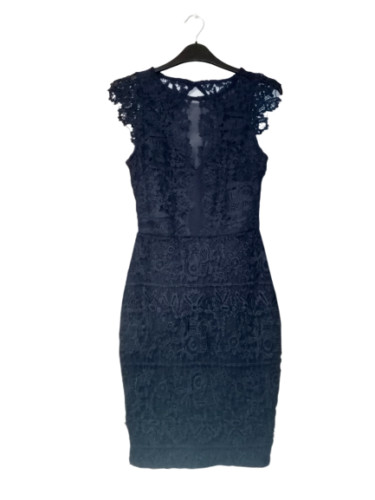 Lipsy Michelle Keegan Lace Dress With Frill Sleeve Navy UK 8 rrp £65 DH9 CC 28 image 4