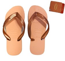 New Havaianas Big Kids/Youth Top Tiras Flip Flops - Ballet Rose US 3/4Y EU 35/36