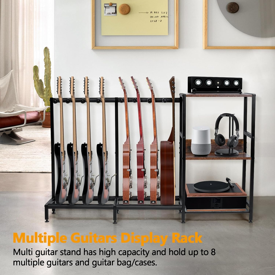 Guitar Stand,8 Electric Bass Guitar Holder,Guitar Rack with 3Tier