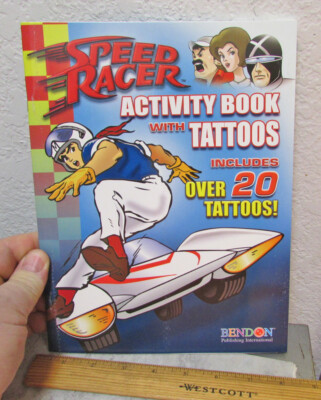 2008 Speed Racer Activity Book with 20 tattoos! 30+ pages of kids fun NEW unused